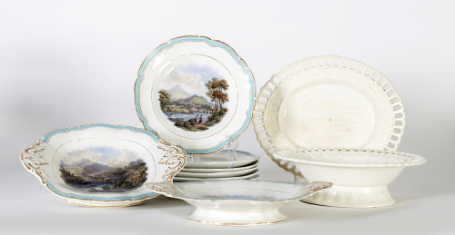 Centro en tierra de pipa con su fuente.Trabajo inglés, S. 