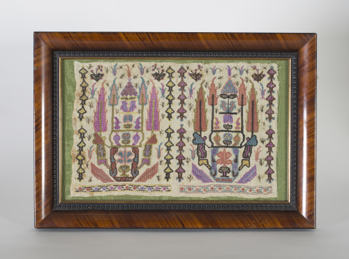 Bordado sobre algodón e hilos de color.Trabajo otomano, S.