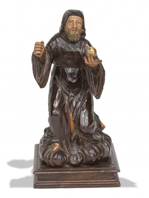 Santo en madera tallada y policromada.Escuela castellana,