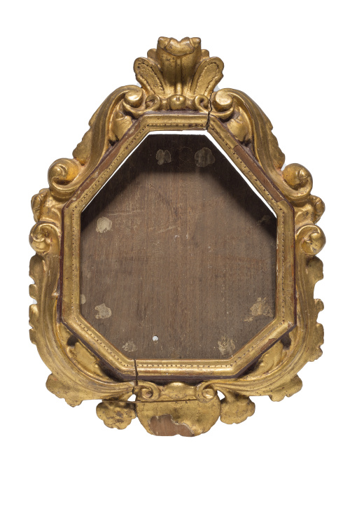 Pareja espejos de madera tallada y dorada, época de Felipe 