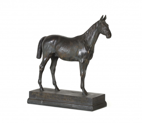 Max Landsberg “Modelo de caballo inglés”  escultura en yeso