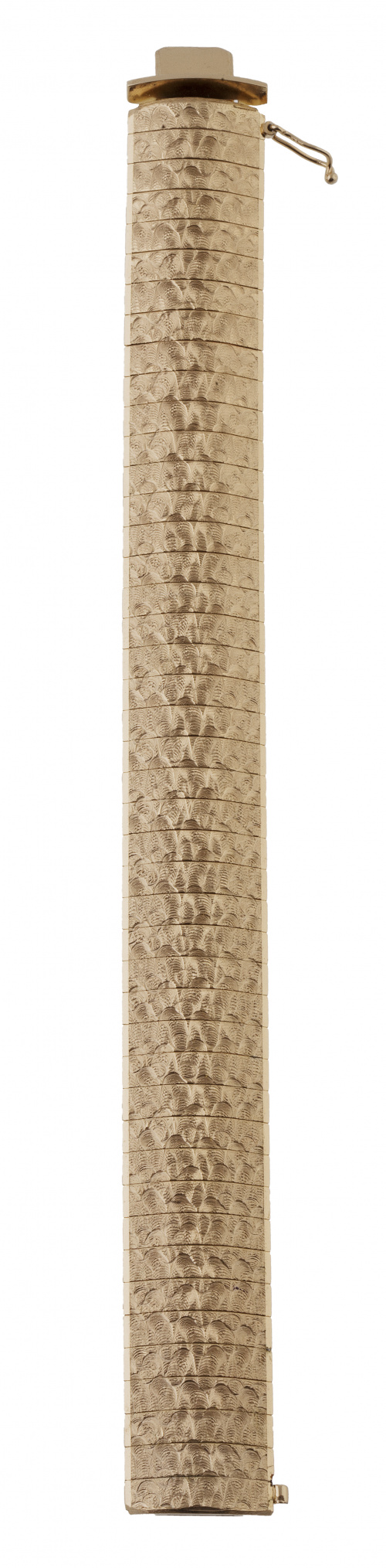 Pulsera articulada vintage años 60 con plaquitas en metal g