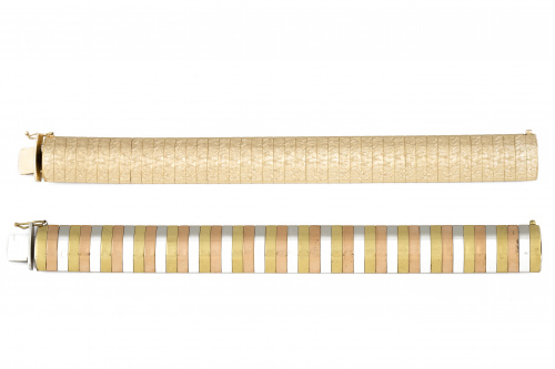 Pulsera articulada vintage años 60 con plaquitas en metal g