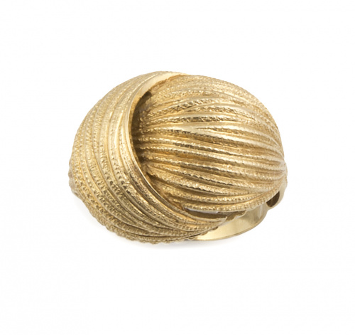 Sortija con diseño en forma de nudo en oro amarillo mate gr