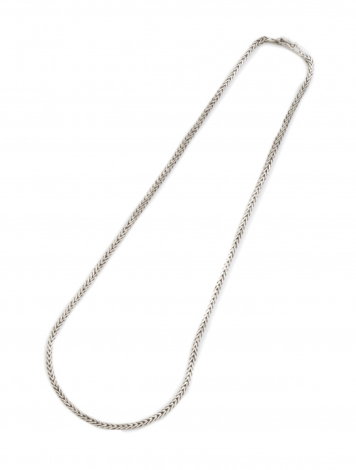 Cordón trenzado en oro blanco de 18K