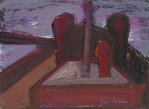 JUAN ALCALDE (Madrid, 1918)Barco en medio del océano