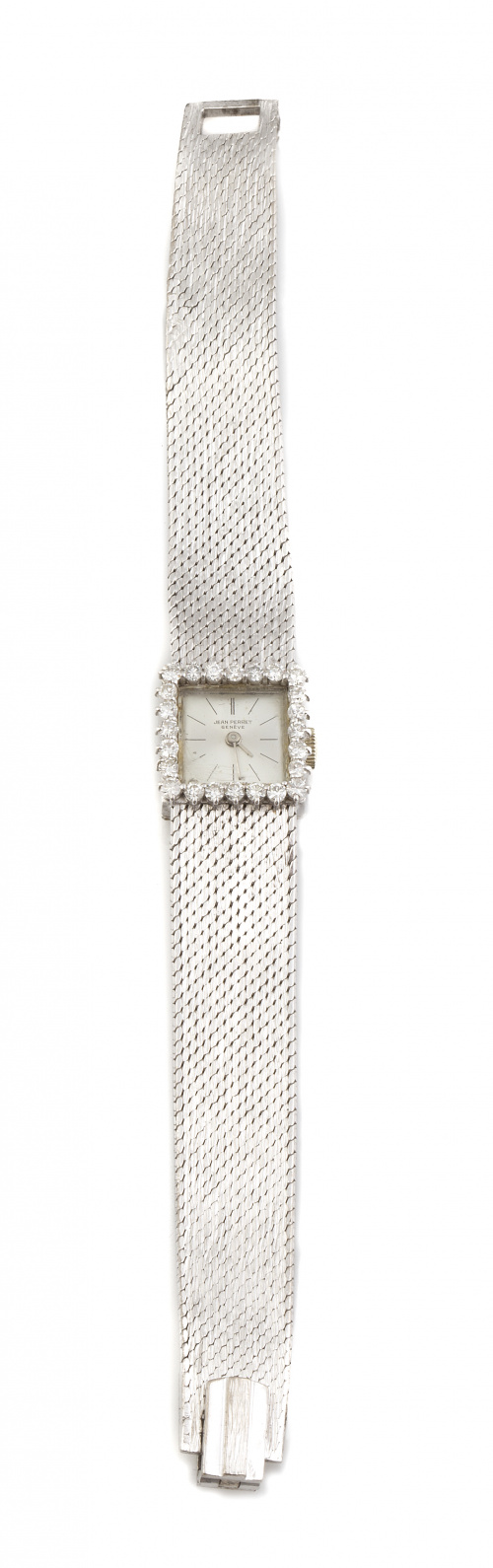 Reloj JEAN PERRET años 60 en oro blanco de 18K con caja orl