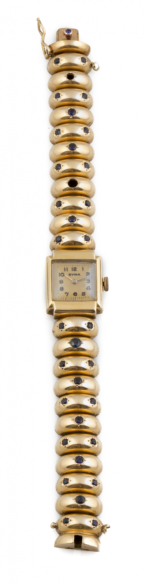 Reloj-joya CYMA años 40 con brazalete de arcos articulados 