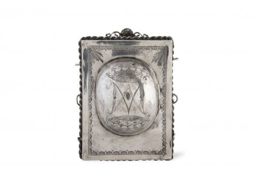 Portaóleos de plata en su color y viático portátil de plata