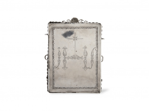 Portaóleos de plata en su color y viático portátil de plata