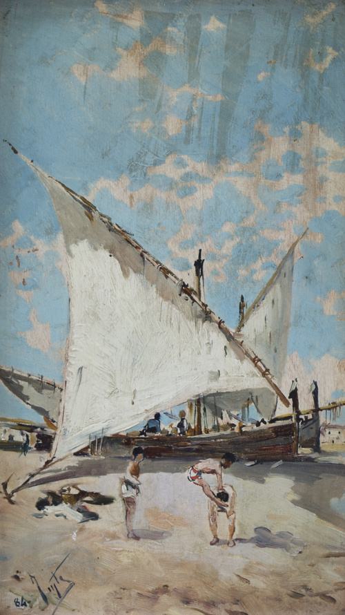 JAVIER JUSTE (Valencia, 1856-1899)Barcas de vela latina var