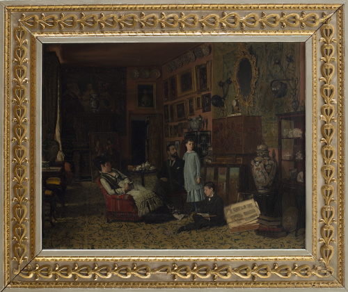 JUAN ALAMINOS (Baeza, siglo XIX)Familia en interior