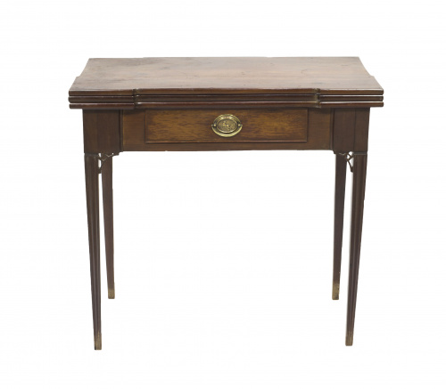 Mesa de juego Jorge III en madera de caoba con tapete de pi