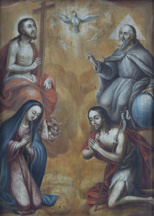 ESCUELA ESPAÑOLA, H.1700Trinidad con la Virgen y San Juan