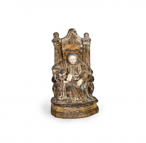 “Santa Ana enseñando a leer a la Virgen” Escultura exenta e