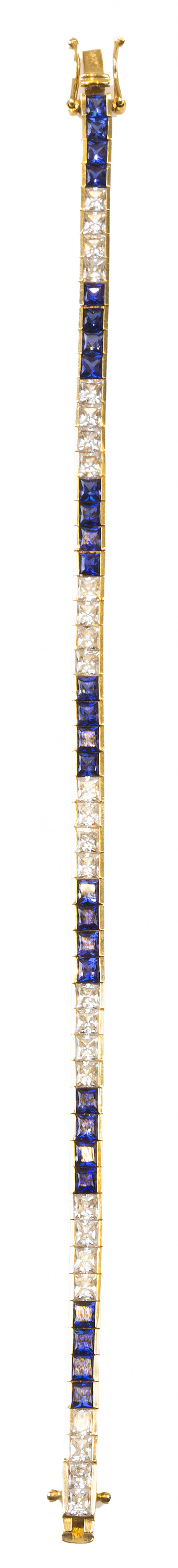 Pulsera rivière de circonitas talla princesa y zafiros sint