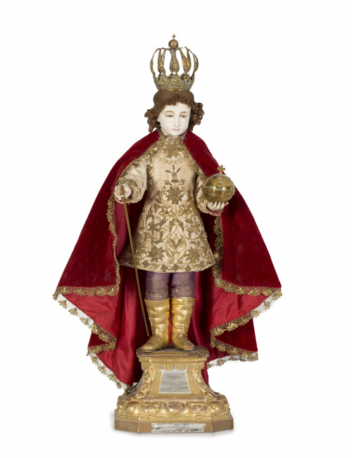 “Niño Jesús como Salvator Mundi” Escuela española, h. 1800