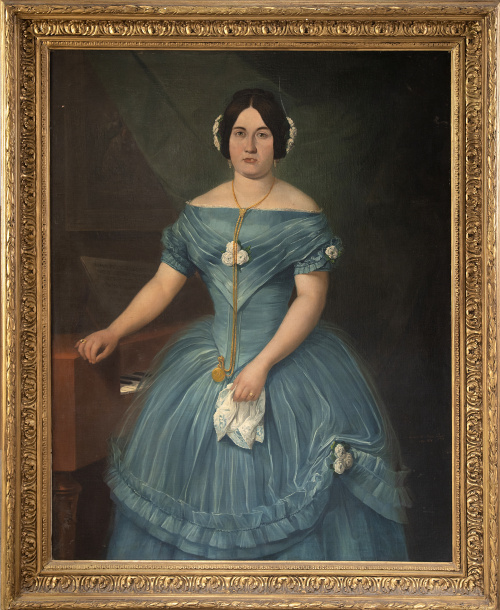 JUAN DE MATA PRAT (Escuela española, 1851)Retrato de dama