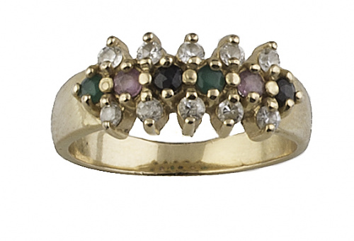 Tres sortijas en oro amarillo de 18K 