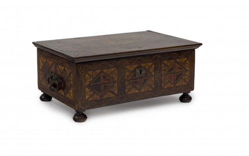 Arquilla de tapa plana de madera de palosanto, limoncillo, 