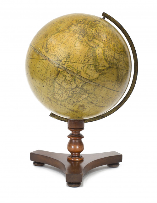 Globo terráqueo publicado por Smith.Trabajo inglés, h. 188