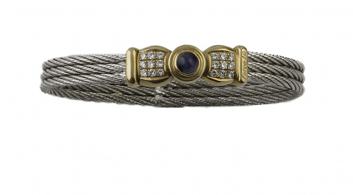 Brazalete FRED -Paris- con centro de cabuchón de zafiro fla