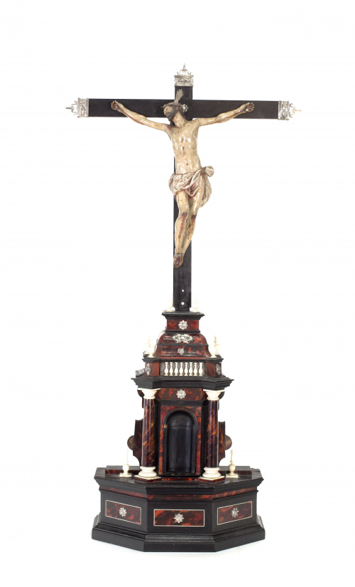 Cristo expirante”, escultura en madera tallada y policromad