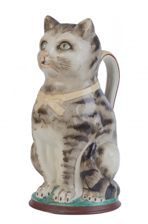 Jarro con forma de gato.Sargadelos, tercera época, (1845-1