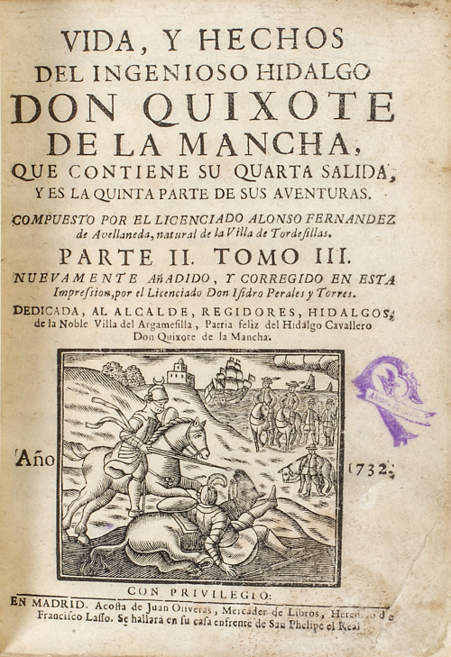 ALONSO FERNÁNDEZ DE AVELLANEDA“Vida y hechos del Ingenioso