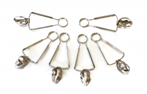 Juego de seis pinzas para caracoles en plateado, pp. del S.