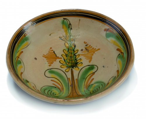 Plato acuencado de cerámica esmaltada de la “serie del pino