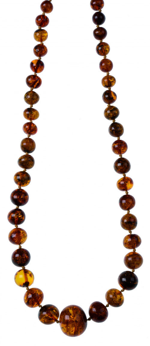 Collar de cuentas esféricas de ámbar en disminución