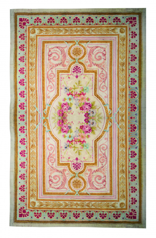 Alfombra de la real Fábrica de tapices, de nudo español en 