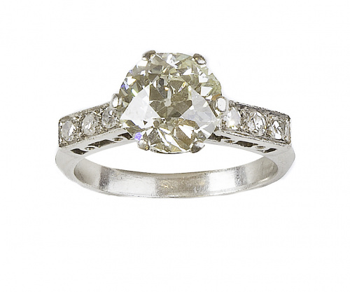 Sortija solitario de brillante de talla antigua de 2,50 ct 