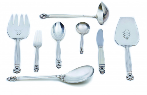 Georg JensenCubertería de plata en su color, modelo bellot