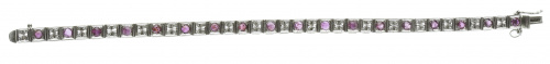 Pulsera riviére de rubíes y cuartetos de brillantes alterno