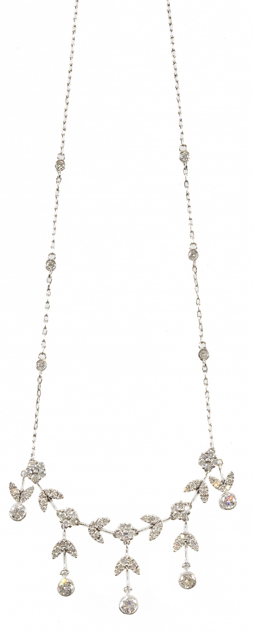 Collar estilo Belle Epoque de platino y brillantes