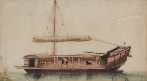ESCUELA CHINA SIGLO XIXPareja de barcos del tesoro