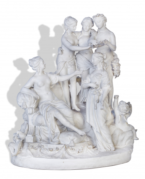 “Venus”Grupo en biscuit.Trabajo francés, h. 1800.