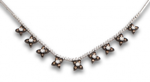 Gargantilla con centro de flores de brillantes brown combin