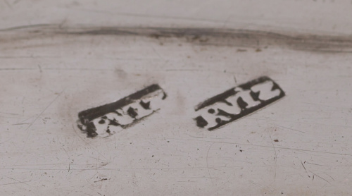 Vinajeras con platillo en plata marcadaJosé Urra, Logroño 