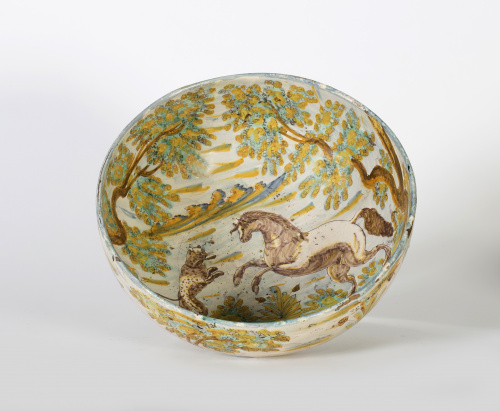 Cuenco de cerámica esmaltada de la serie policroma, con un 