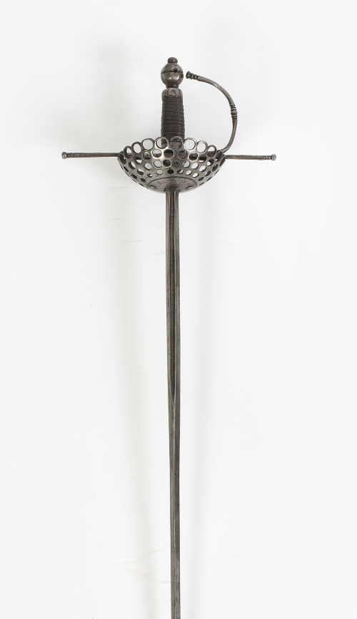 Espada de cazoleta de infante en acero, S. XVIII.