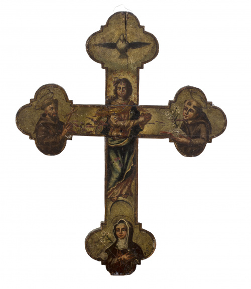 ESCUELA ESPAÑOLA, SIGLO XVIIICrucificado con Dios Padre, á