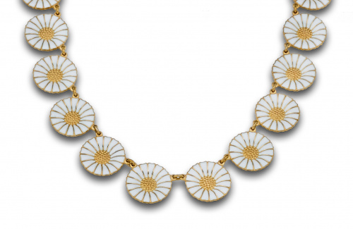 Collar GEORGE JENSEN  de margaritas de esmalte en plata dor