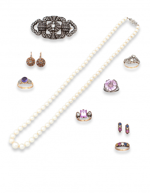 Pendientes s.XIX de rosetones de diamantes talla rosa en or