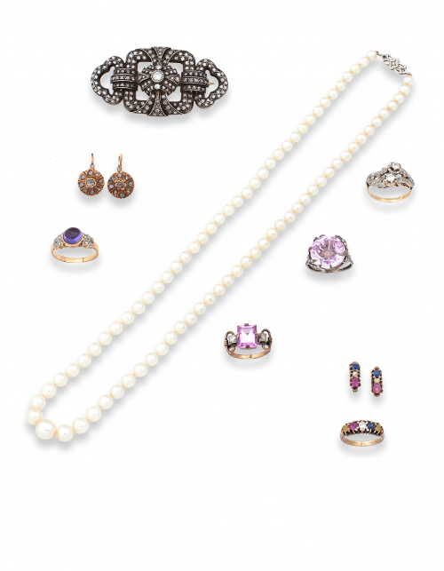 Pendientes s.XIX de rosetones de diamantes talla rosa en or