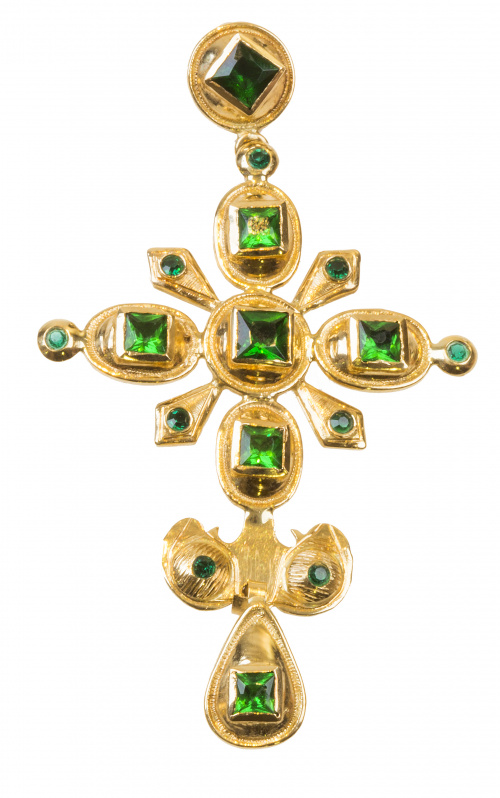 Cruz colgante popular con diseño que reproduce modelos anti