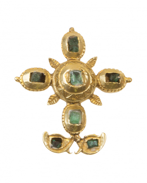 Cruz colgante de esmeraldas S. XVIII-XIX