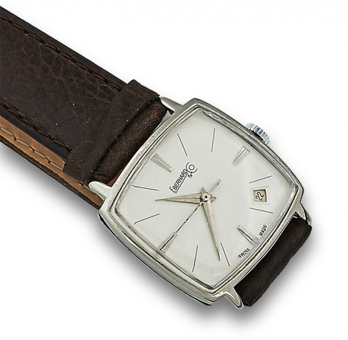Reloj EBERHARDT and CO cuadrado años 60, en acero.